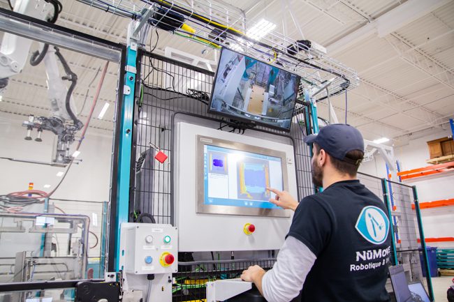 robot dépalettiseur carton plat hmi
